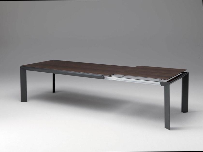 Ozzio Italia Раздвижной обеденный стол из алюминия и дерева  T205  - Вид №2