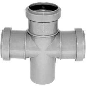 Крестовина канализационная Д50х50х50мм 90 градусов Политек 6296 - Вид №1