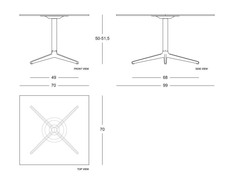 Квадратный журнальный столик с чугунной основой Plank Mister X ARCH-00139743 - Вид №5