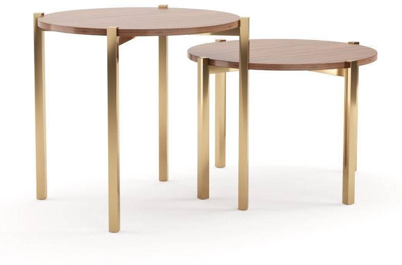 PRADDY Круглый журнальный столик из нержавеющей стали и дерева для гостиной  Ml112|ml115 Ml112~ml115 - Вид №1