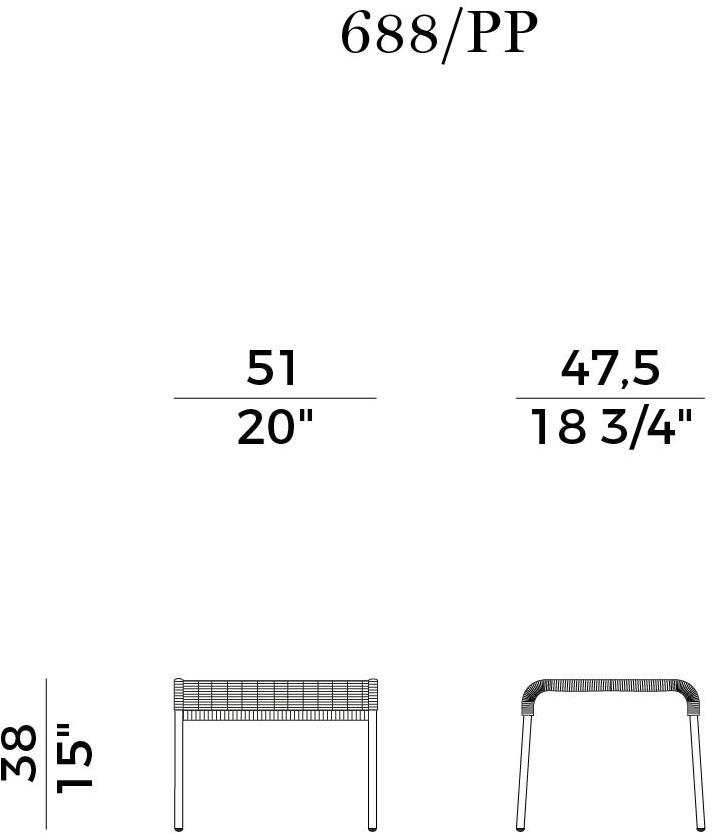 Potocco Подставка для ног из стали прямоугольной формы Agra 688/pp - Вид №5
