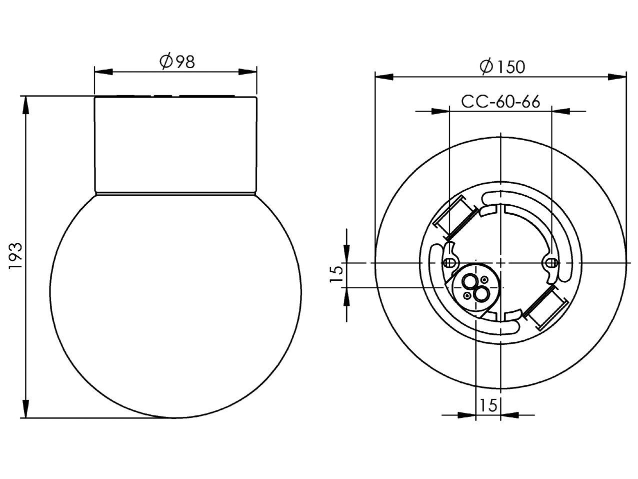 Настенный светильник / потолочный светильник из стекла и фарфора Ifö Electric Classic Globe ARCH-00080719 - Вид №8