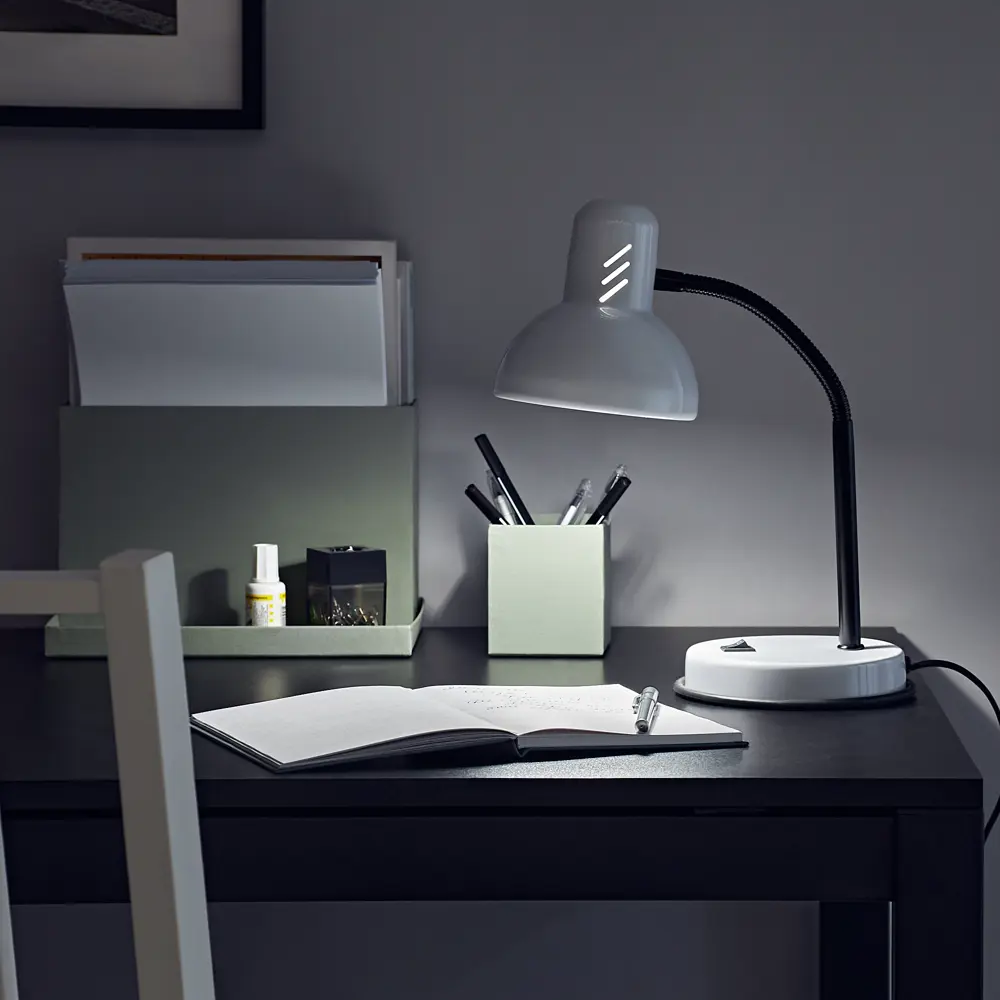 Рабочая лампа настольная Семь огней Эйр 1 лампа Е27 цвет белый STLM-2024894 - Вид №9