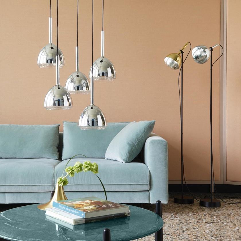 Ligne Roset Регулируемый светодиодный торшер из стали и стекла Chrome bell 10073000 - Вид №1