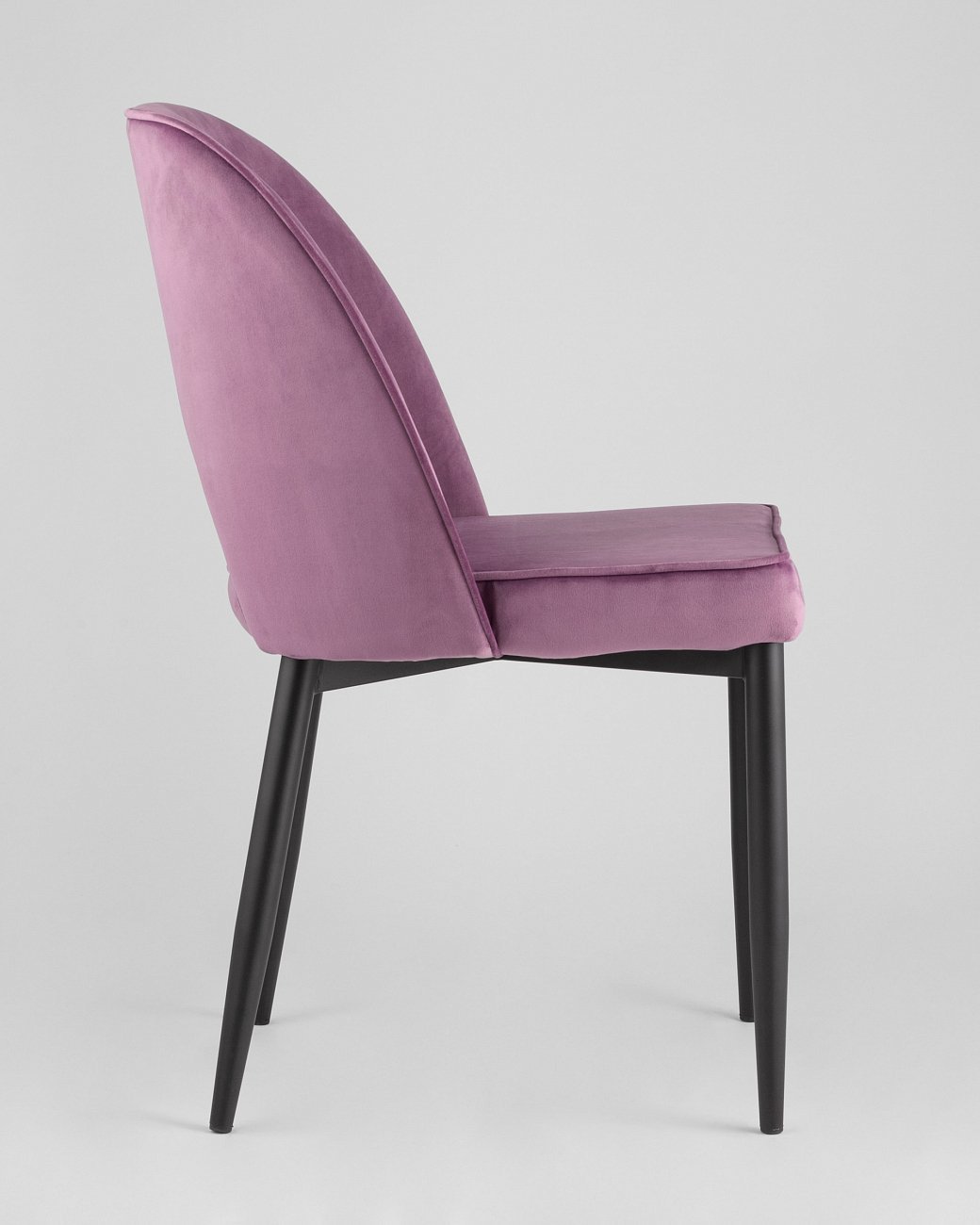 Стул со спинкой лиловый с черными металлическими ножками "Молли" STOOL GROUP ДИЗАЙНЕРСКИЕ 00-3881923 Фиолетовый  - Вид №2