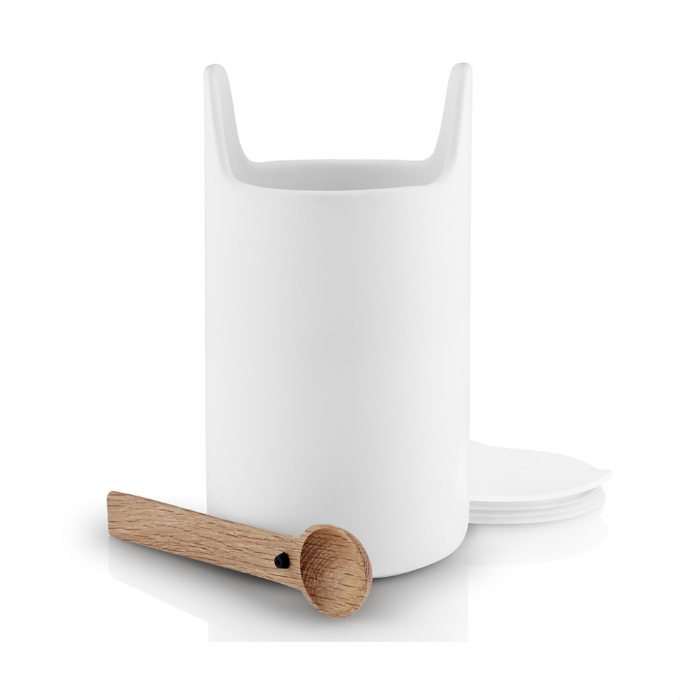 EVA SOLO 520427 Емкость для хранения с ложкой, 20 см Керамика, пластик, дуб  - Вид №3