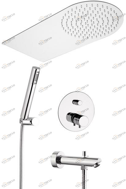 Remer Rubinetterie Смеситель для душа с ручным душем с верхним душем Minimal thermo Nt 09 s03 ufm