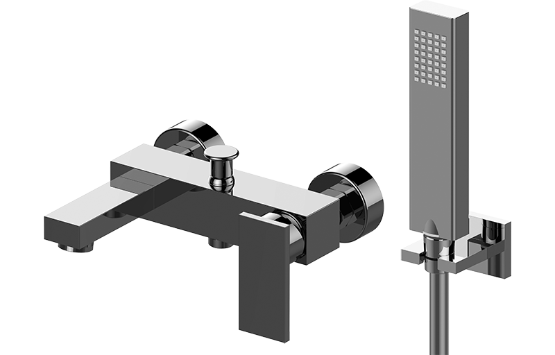 EX-3776-LM31W Настенный смеситель для ванной с душевым комплектом GRAFF Immersion