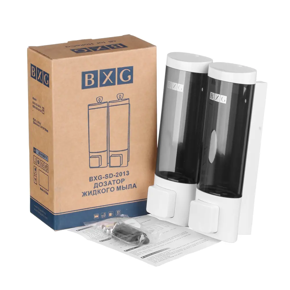 Дозатор для жидкого мыла BXG SD-2013 подвесной двойной цвет белый STLM-2095982 - Вид №2
