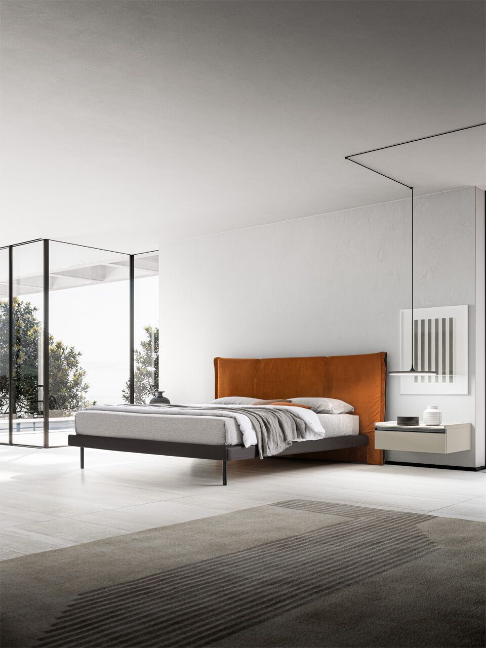 Кровать с мягким изголовьем Santalucia Mobili GHIBLI ARCH-00037428 - Вид №1