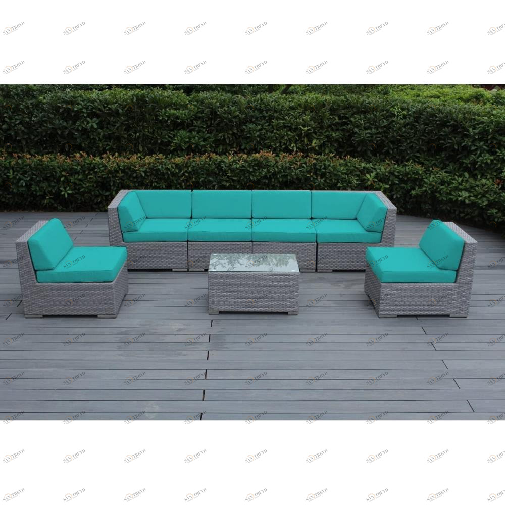 Модульный диван плетеный бежевый с мятным Beige/Mint AFINA  00-3948316 Бежевый;зеленый 