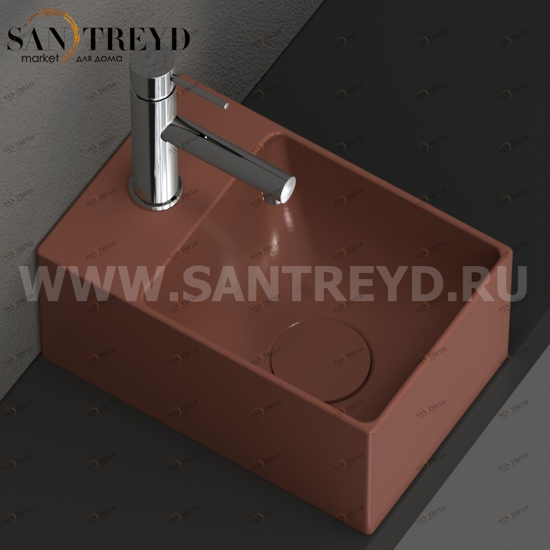 B6R30MT Подвесная раковина настенная прямоугольная Ceramica Globo T-EDGE