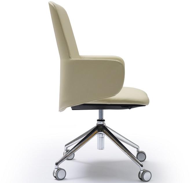 Quinti Sedute Офисное кресло в коже с колесами Deep sun-id-1431396 - Вид №1