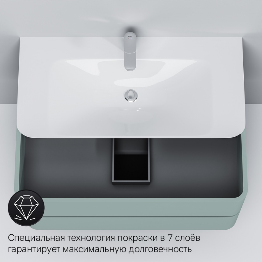 M30FHX1002GG База под раковину подвесная 100 см ящики мятный глянцевая шт AM.PM Sensation - Вид №3