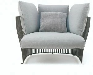 Ethimo Садовое кресло из ткани и алюминия с подлокотниками Venexia