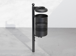 Держатель для мусора из листового металла с пепельницей с крышкой