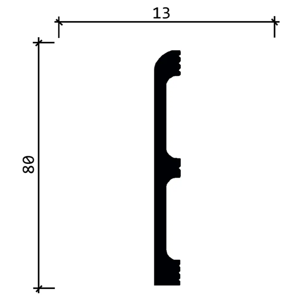 Молдинг настенный ударопрочный Decor-Dizayn 706-25 серый бархат 80x13x2400 мм 85473615 STLM-2101216  - Вид №3