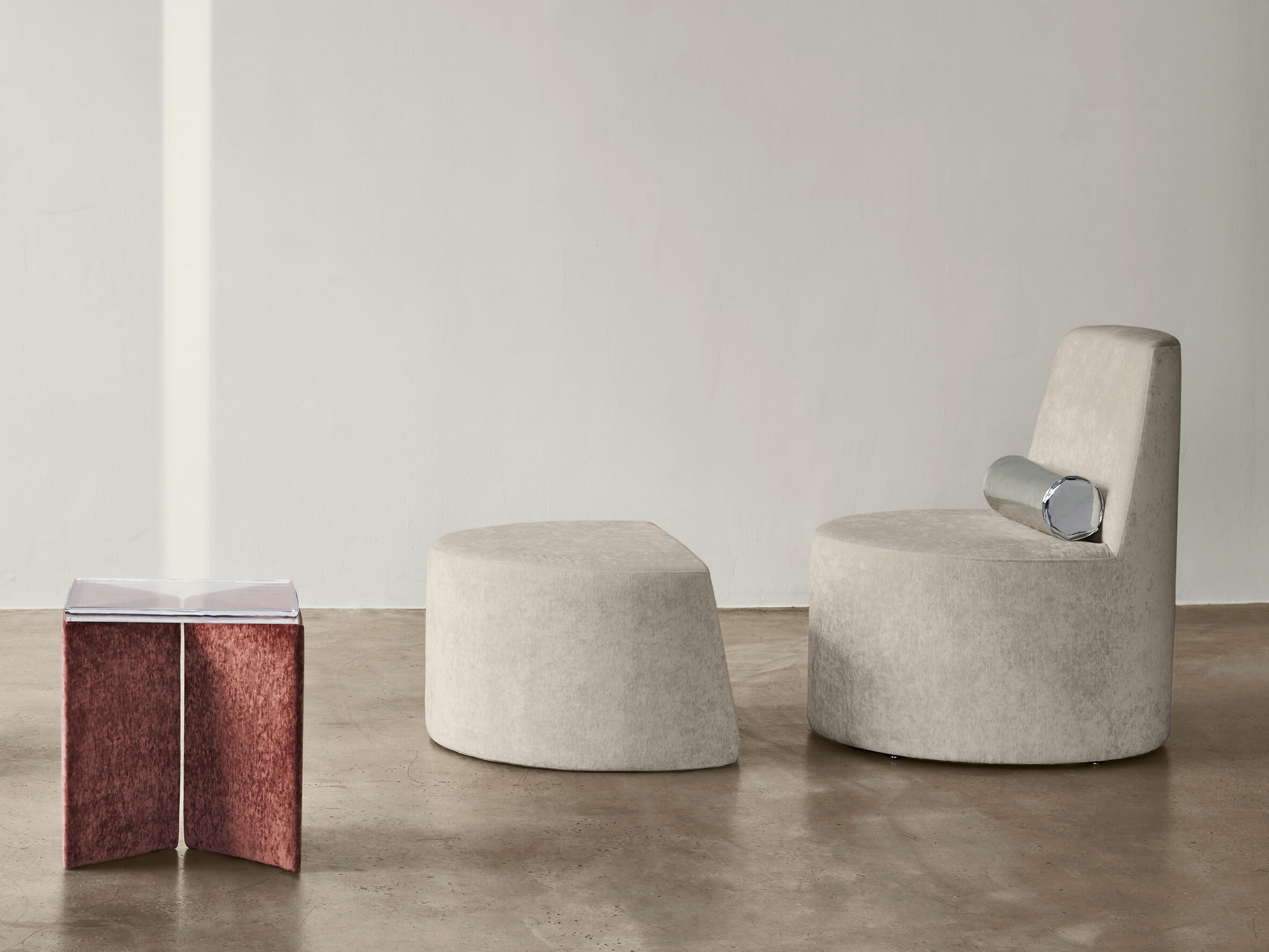 Кресло и подставка для ног из синели Caroline Chao BLOC ARCH-00077610 - Вид №2