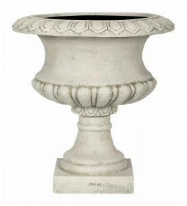 Вазон классический из искусственного камня 54 см молочный с патиной "Довиль" LE-VILLAGE FLORERO 044747 Серый