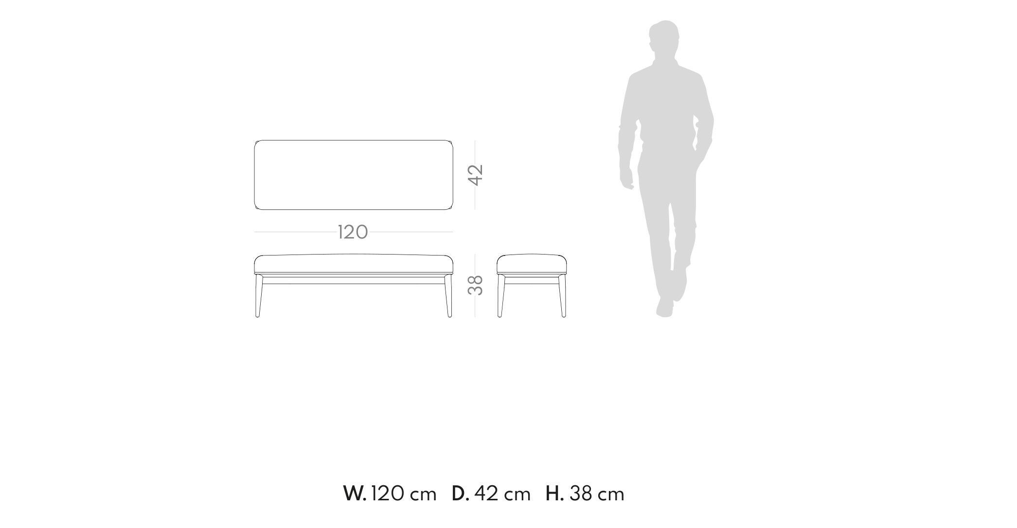 Мягкая скамейка из ткани PRADDY Natur ARCH-00123467 - Вид №6