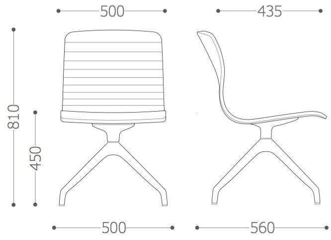 VAGHI Вращающийся стул с основанием из полиамида Union guest U53gb - Вид №4
