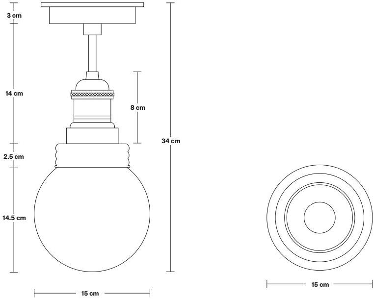 Industville Уличный потолочный светильник из латуни и стекла Brooklyn Br-ip65-dfm8-bp-bh - Вид №2