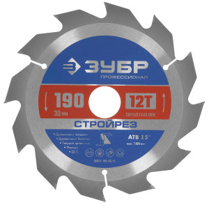 Диск пильный Зубр 36931-190-30-12 9107445