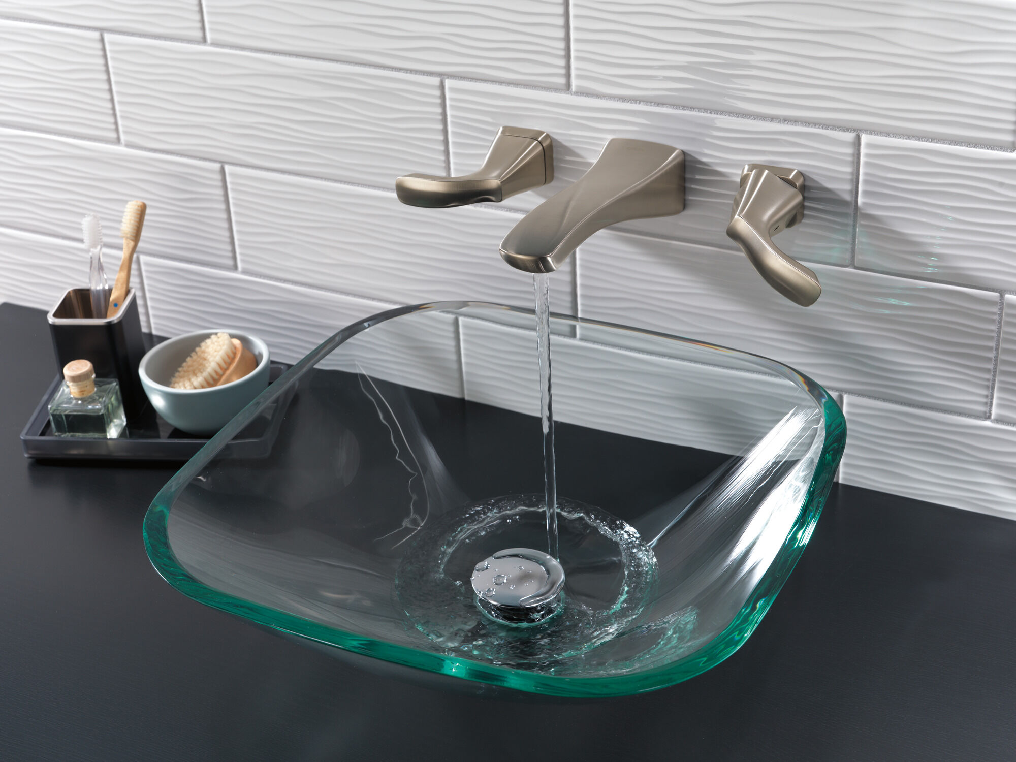 T3552LF-SSWL Накладка для смесителя для ванной комнаты с двумя ручками Delta Faucet Tesla Нержавеющая сталь - Вид №5