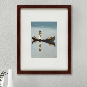 Картина в деревянной раме 47х60 см Man Fishing 1908 г. КАРТИНЫ В КВАРТИРУ  264860 Бежевый;белый;голубой;разноцветный