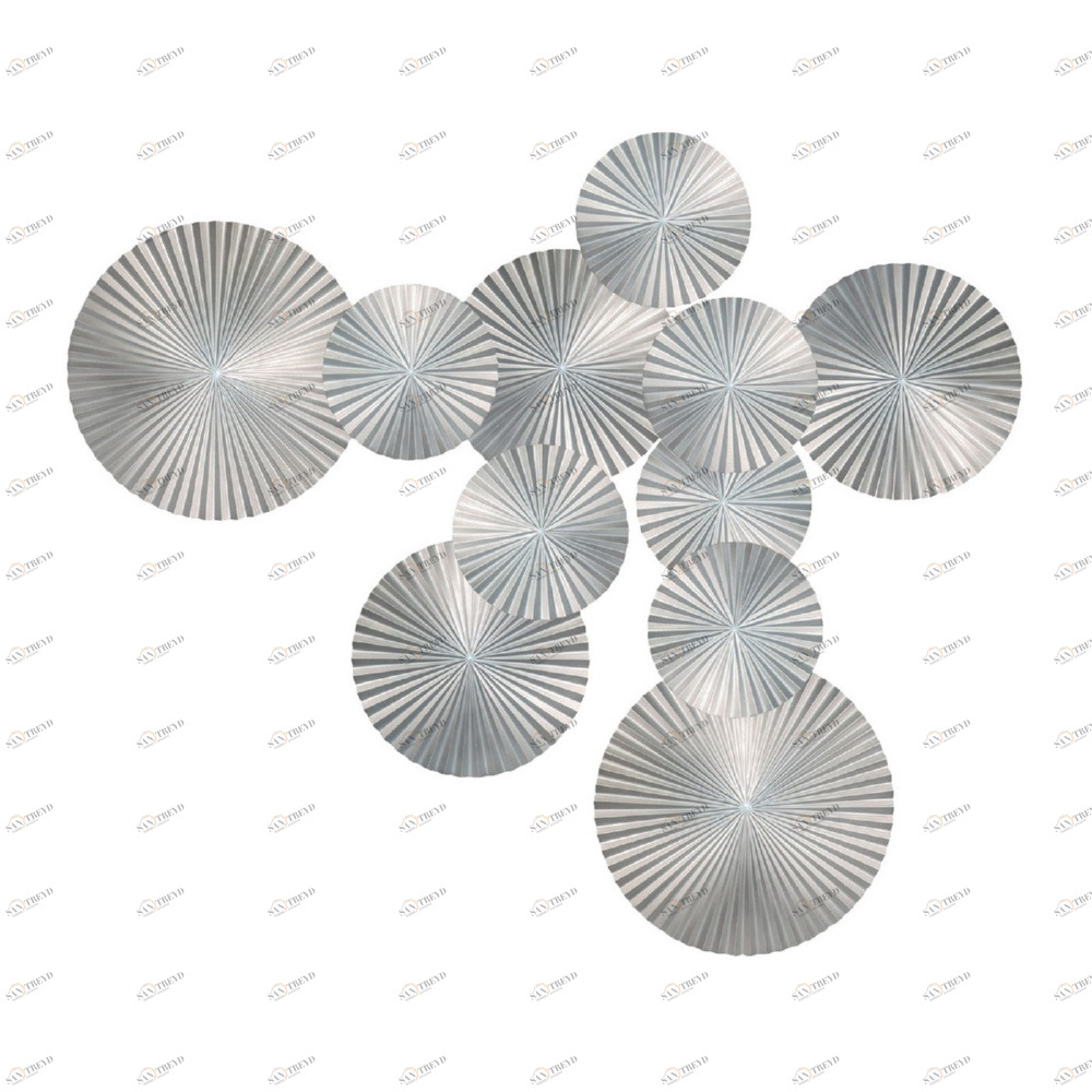 Панно декоративное настенное из дерева 175х160 см серебряное Silver-11 EVENHOME  00-3878821 Серебро 