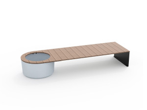 Бетонная скамейка со встроенным плантатором