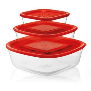 Набор из 3-х контейнеров Forme Casa красный