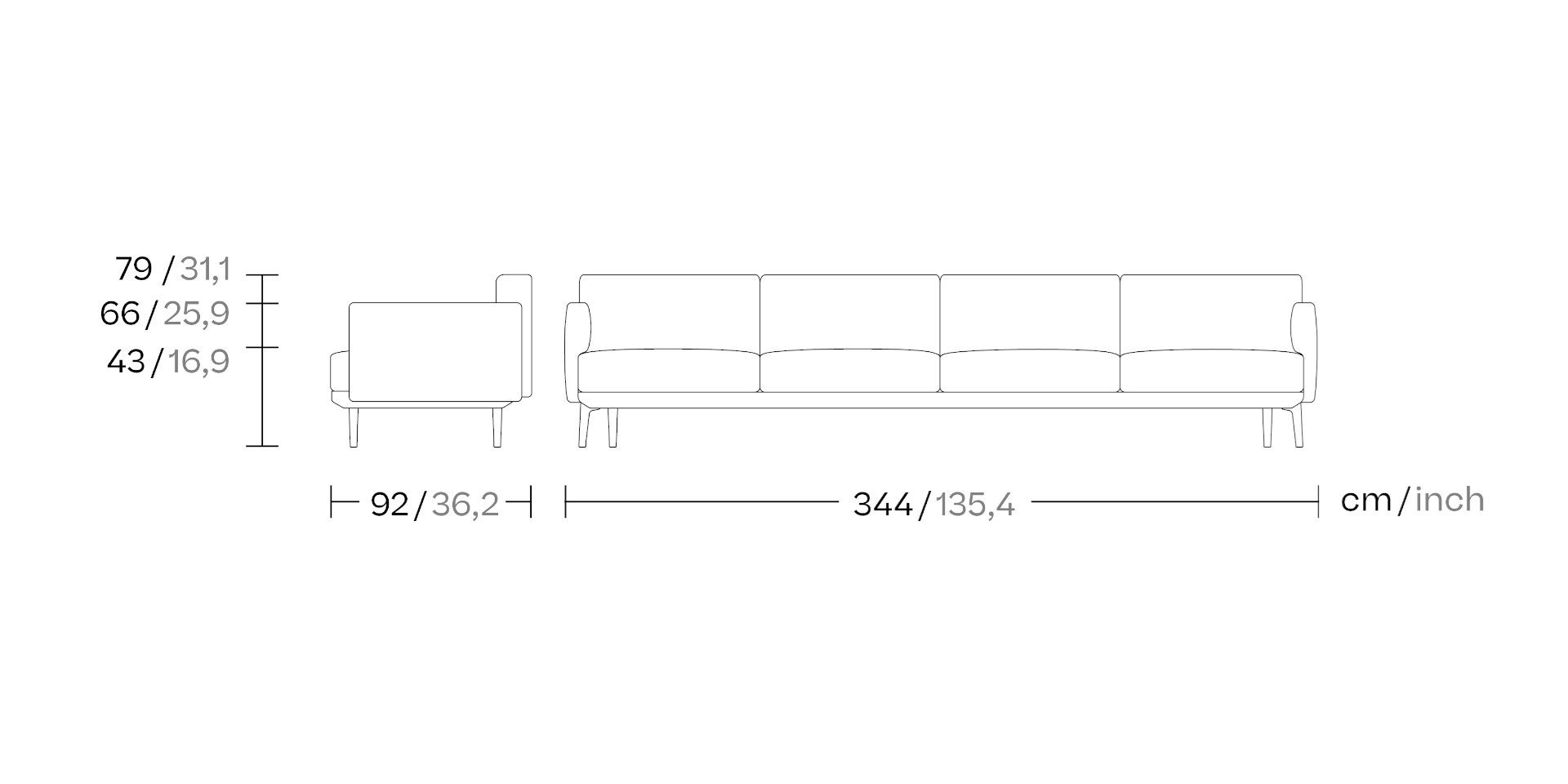 4-местный тканевый садовый диван Kettal Boma ARCH-00132248 - Вид №7