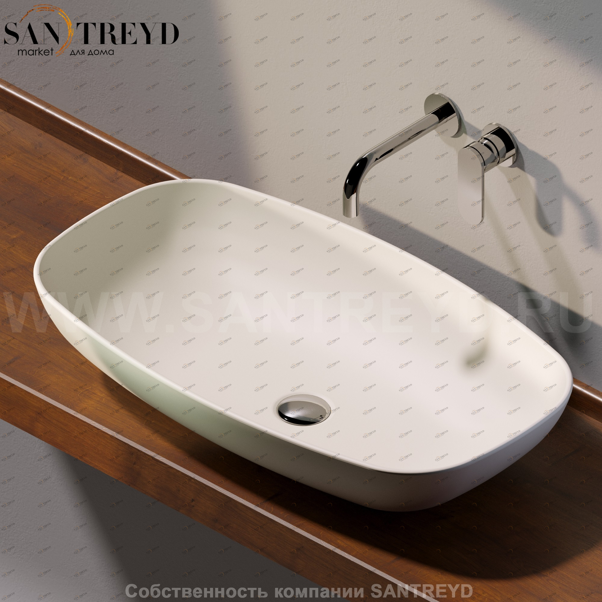 ND75A9003 Накладная раковина на столешницу  прямоугольная Ceramica Flaminia Nuda