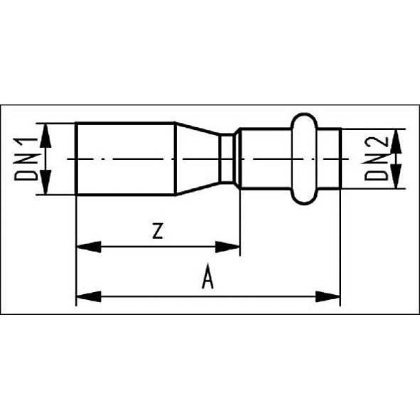6912435442 SANHA 91243 пресс-фит. нерж.сталь, ниппель ВПр-НПр 54ax42 мм  - Вид №1