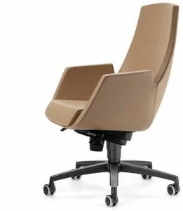 TALIN Регулируемое по высоте кресло для руководителя из кожи с 5 спицами и колесами Nubia