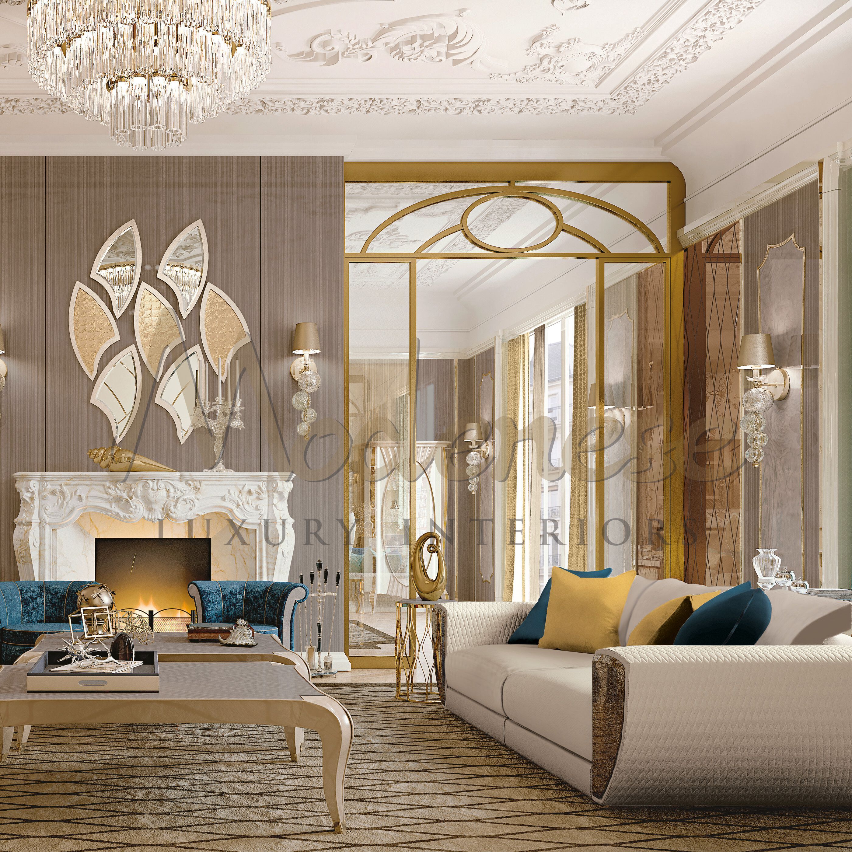 4-местный кожаный диван Modenese Luxury Interiors AURA MINIMALIST ARCH-00061288 - Вид №4