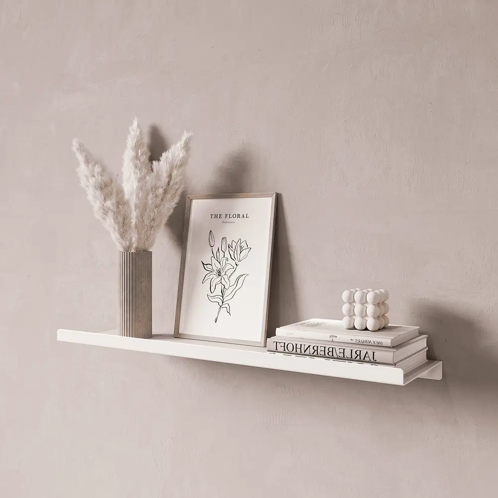 Настенная полка 44x12 см металл цвет белый KONSENSA STLM-2023321 - Вид №6