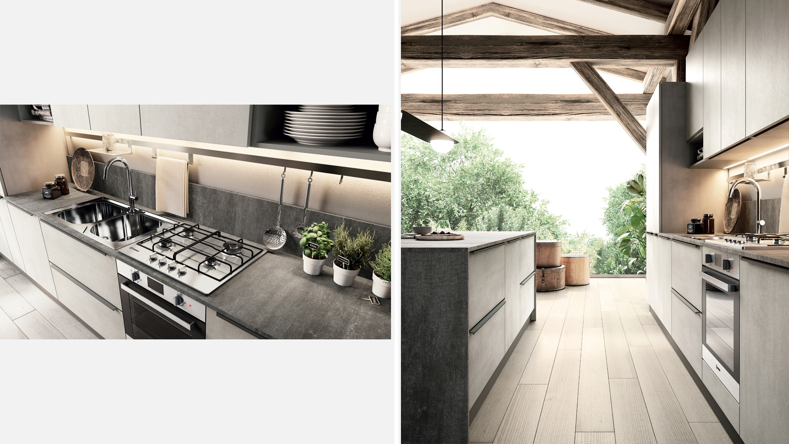 Easy 017  Кухонный гарнитур Ar-Due Effetto cemento - Вид №1