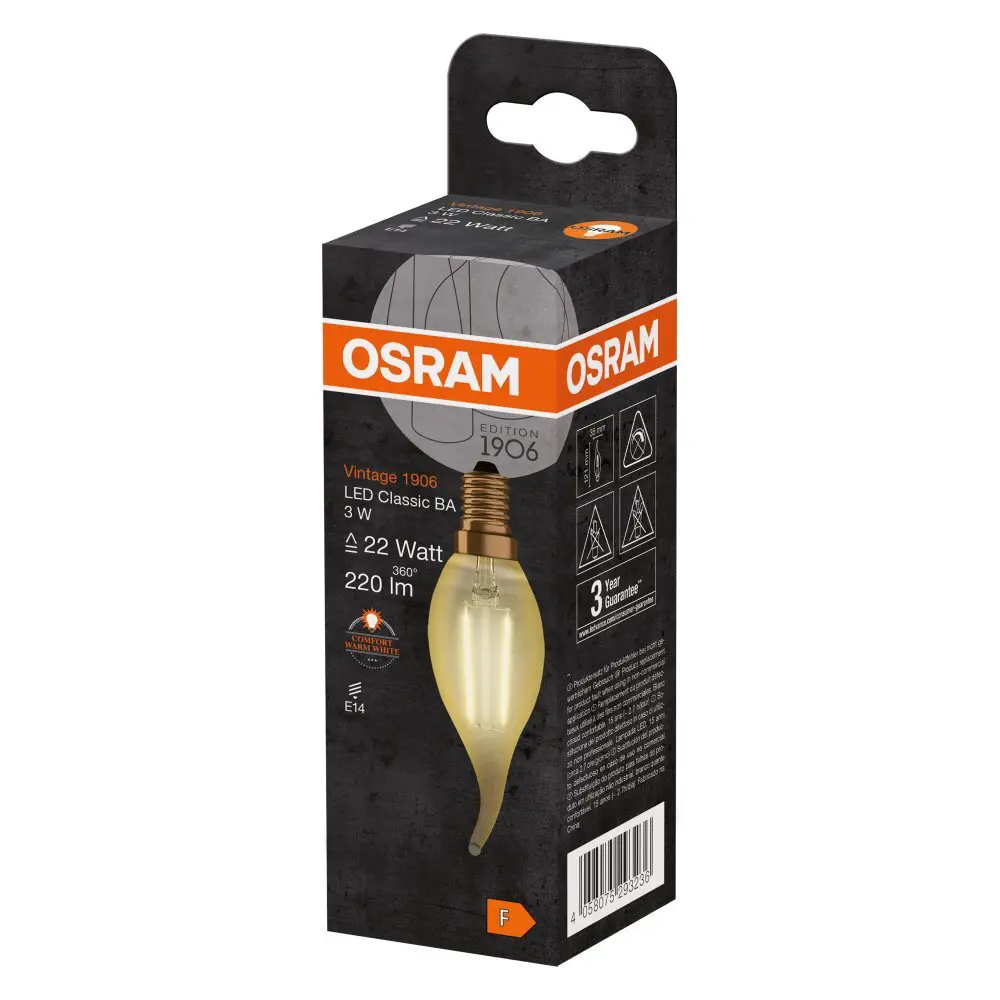 Свеча на ветру Osram филаментная E14 220-240 В 2.5 Вт/824 220 Лм 82511937 STLM-2187392  - Вид №2