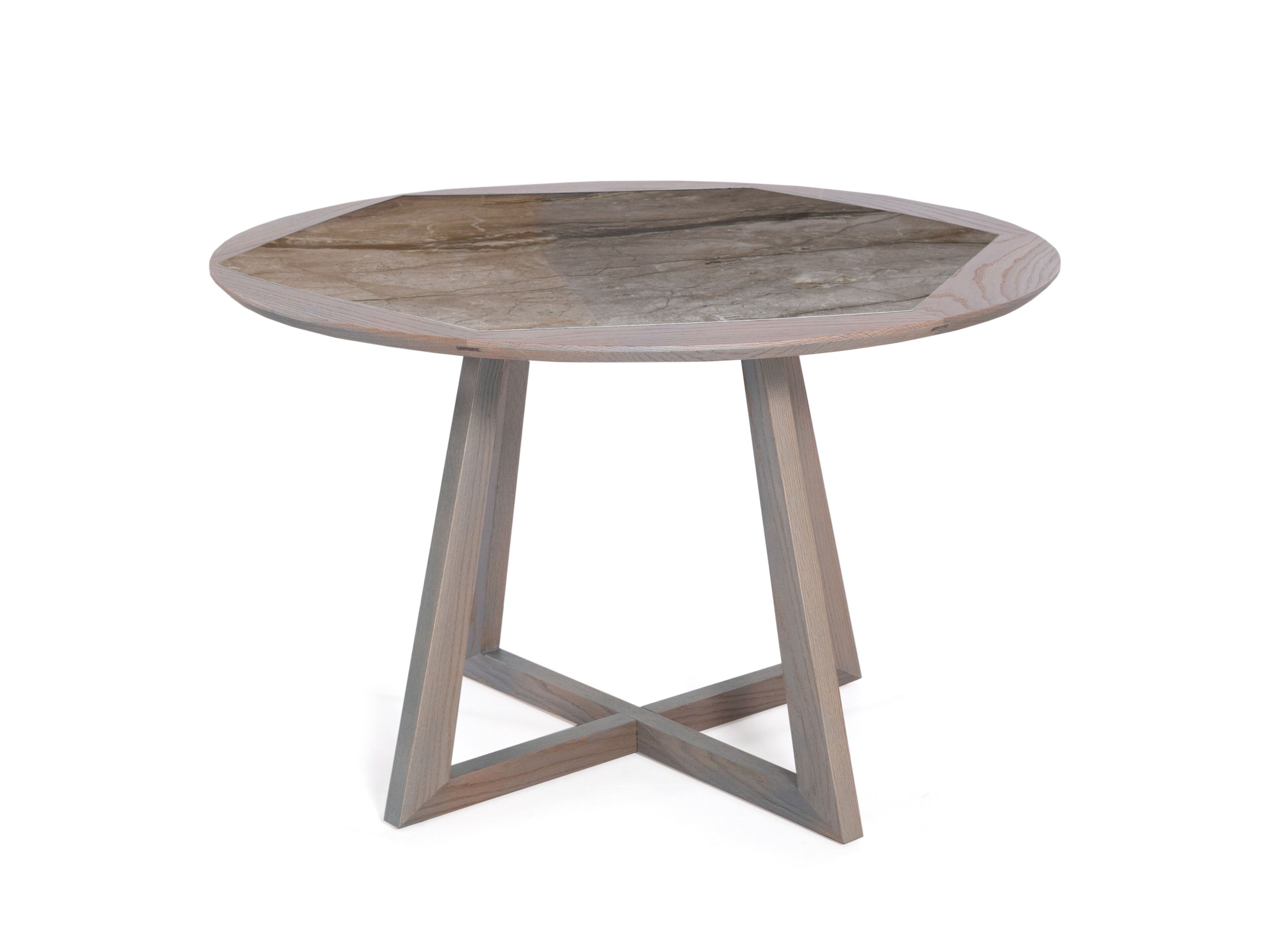 Круглый деревянный обеденный стол с мраморной столешницей ABLE CHARISSA R ARCH-00066026 - Вид №2