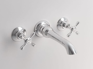 Настенный смеситель для раковины с 3 отверстиями Deco со сливом