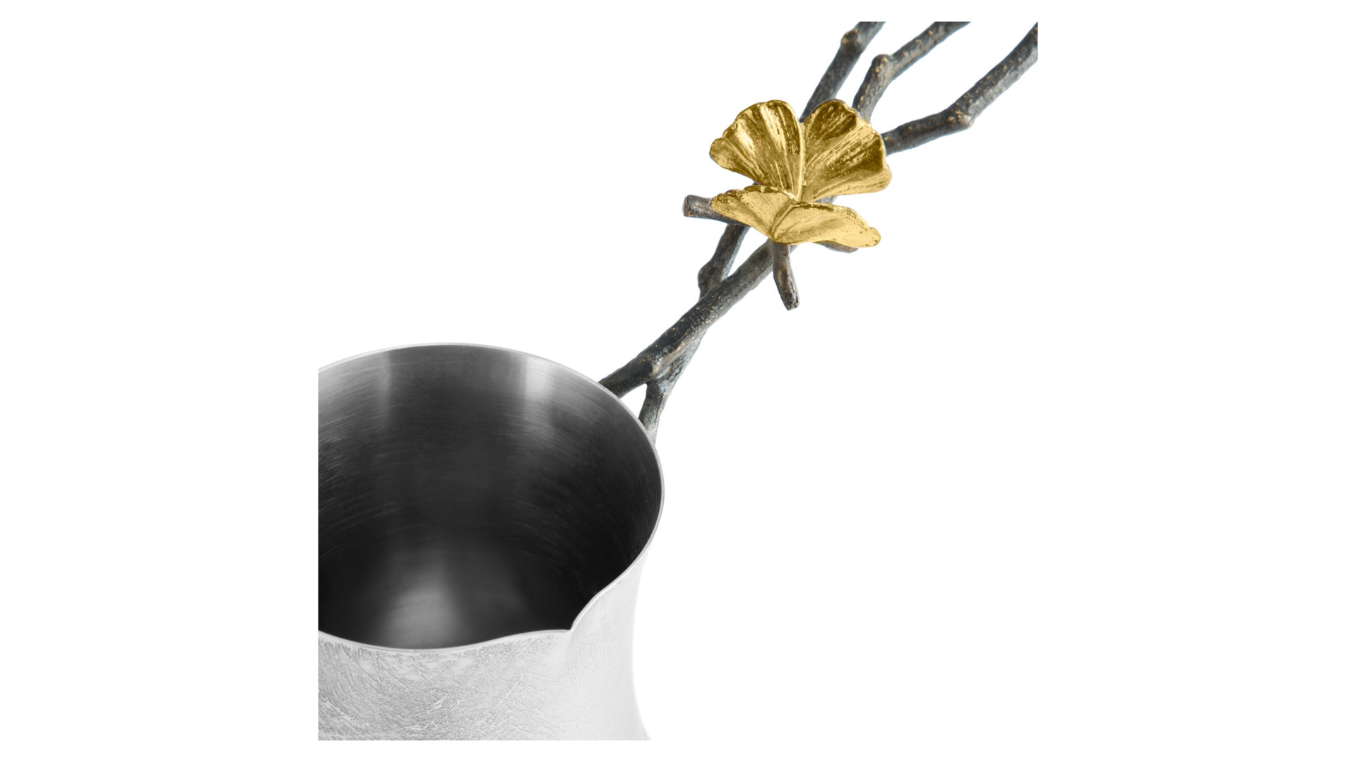 10636987 Michael Aram Набор турка для кофе и ложка Michael Aram Бабочки гинкго 15см, сталь нержавеющая Сталь нержавеющая  - Вид №5