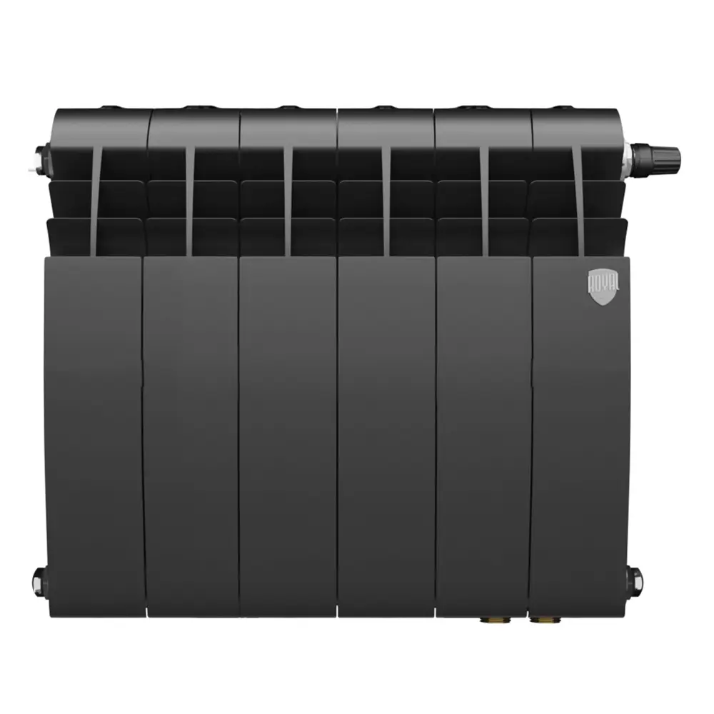 Радиатор секционный Royal Thermo Biliner 350/87 6 секций нижнее подключение биметалл черный 89391447 STLM-2182494 Отсутствует