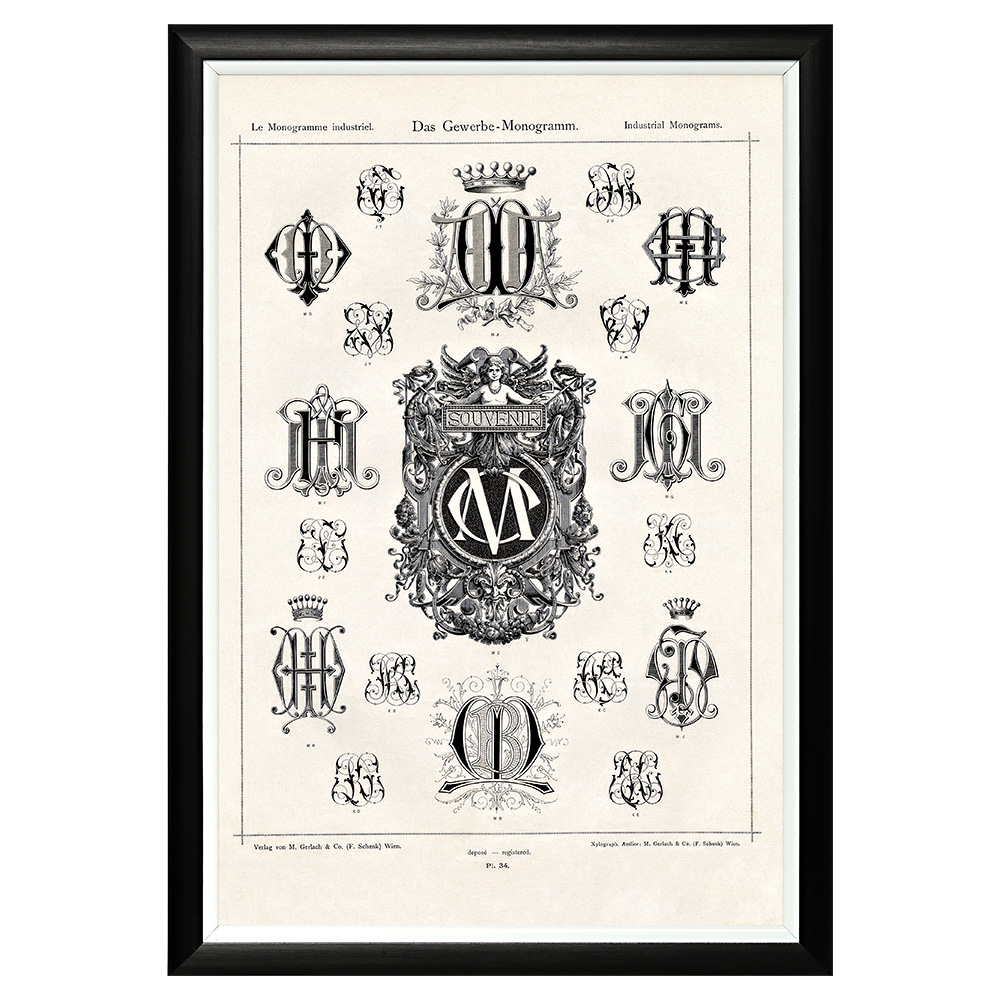 21080909 Арт-постер «Монограмма 34» Object Desire Азбука мечты 