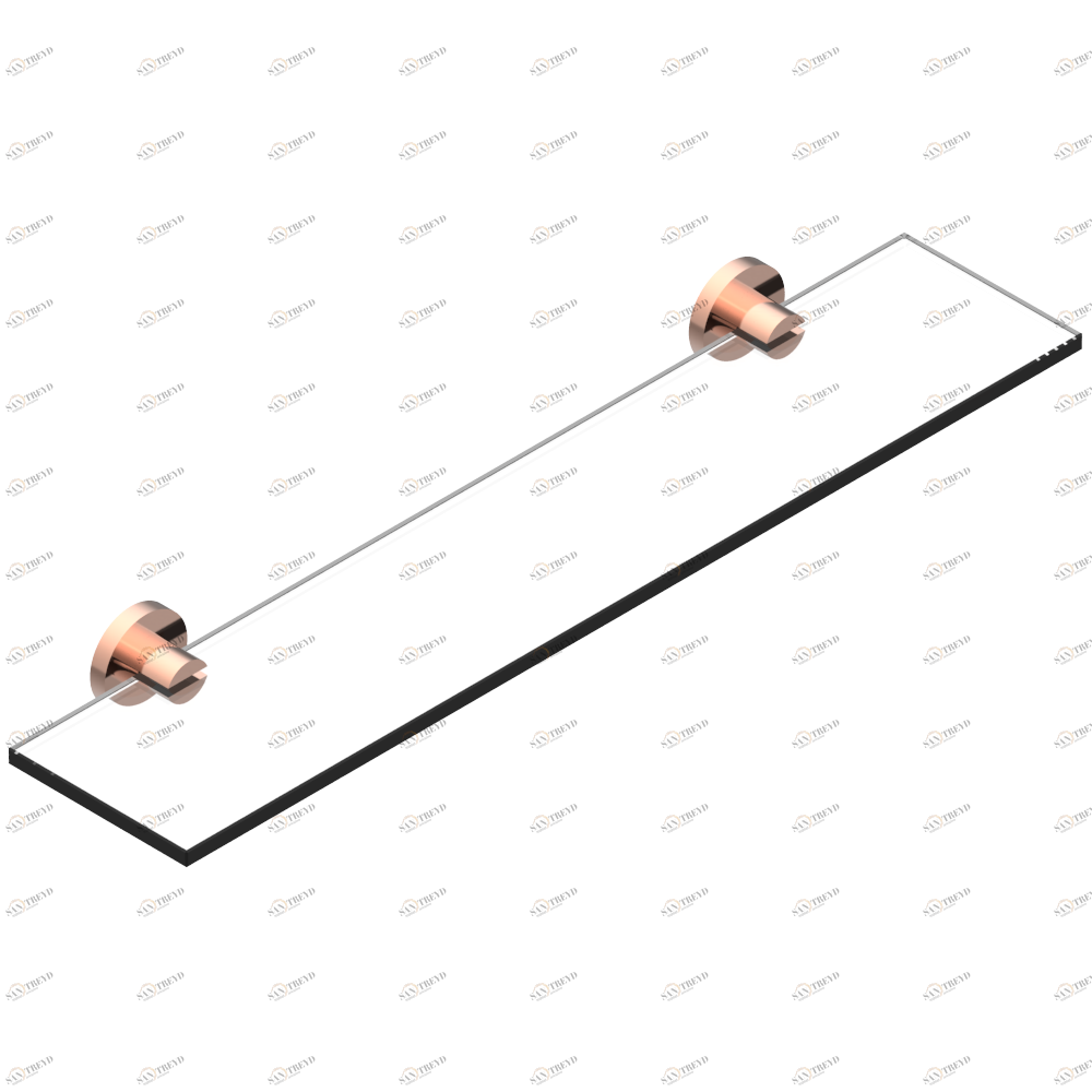 G3S-564 Полка стеклянная 60 cм с кронштейнами Thg-paris Montaigne marbre Grand Antique с рукоятками Розовое золото G3S-564 CAT.F