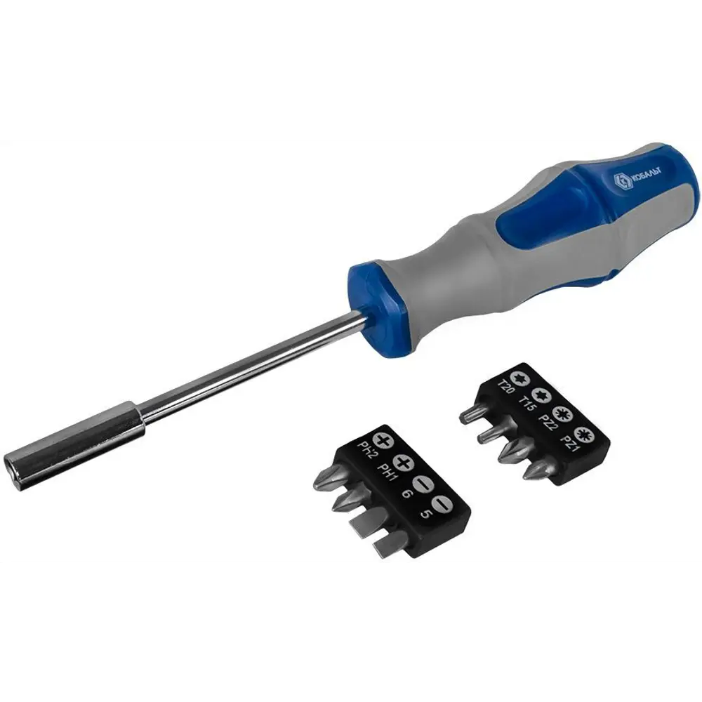 Набор отверток Кобальт с магнитными битами, 9 предметов 89373943 STLM-1325427