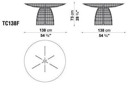 B&B Italia Outdoor Круглый садовый стол из полиэтилена Crinoline sun-id-1400694 - Вид №3