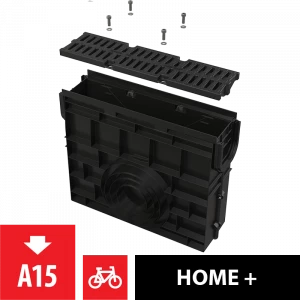 Пескоуловитель для дренажного канала AVZ104 с пластиковой рамой и пластиковой решеткой А15