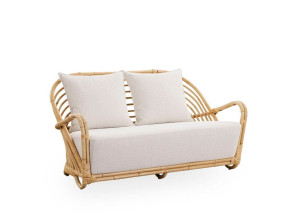 2-местный плетеный и тканевый диван